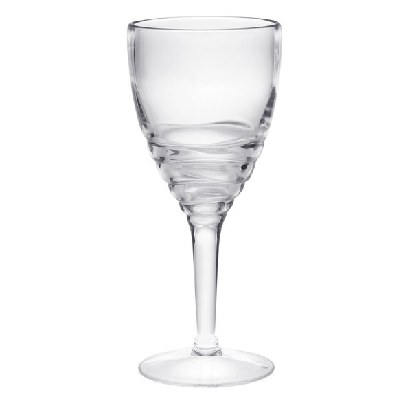 English Elm Swirl Plastic Wine Glasses Set of 4 12oz - BPA-Free Acrylic, Unbreakable Stemware, Dishwasher Safe Elegance Clear B095120395