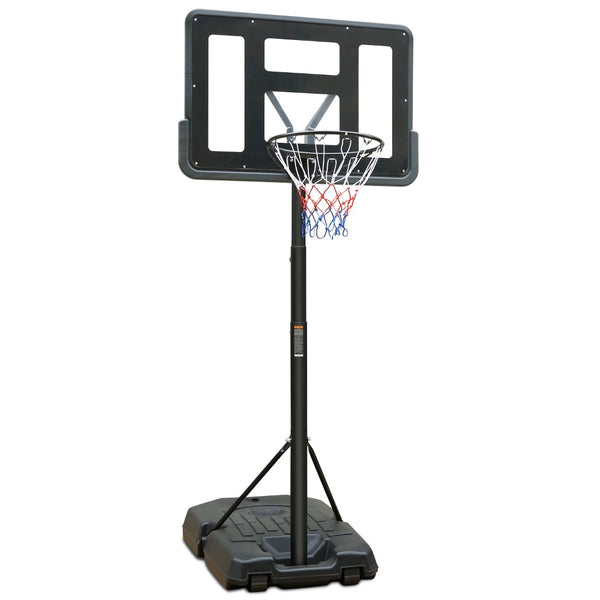 English Elm Portable Basketball Hoop Steel Frame 44 Inch Backboard Adjusts 6.6 to 10 Feet Outdoor W1408P358677