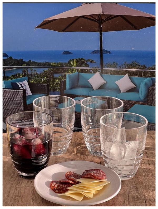 English Elm Swirl Acrylic Glasses Set Of 4 (15Oz) - Stylish, Shatterproof Drinkware For Home & Outdoor Use B095120391-GIGA