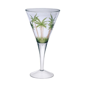 English Elm Palm Tree V-Shaped Acrylic Wine Glasses Set Of 4 (14Oz) - Unbreakable, Bpa-Free Drinkware For Entertaining B095120399-GIGA