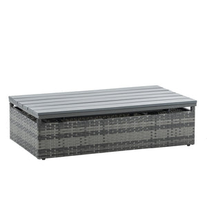 English Elm Patio 5-Piece Outdoor Furniture Set With Pe Wicker, Lift-Top Coffee Table & Lounger Sofa For Relaxing W1703S00016-GIGA