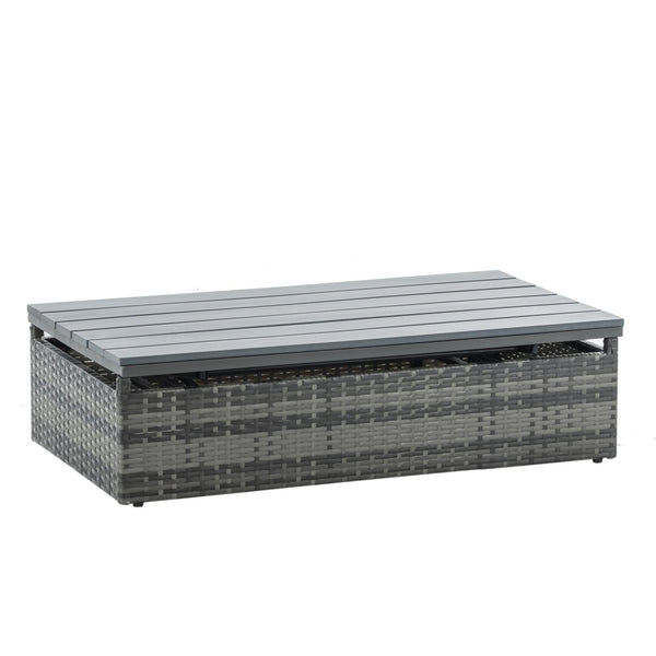 English Elm Patio 5-Piece Outdoor Furniture Set With Pe Wicker, Lift-Top Coffee Table & Lounger Sofa For Relaxing W1703S00016-GIGA