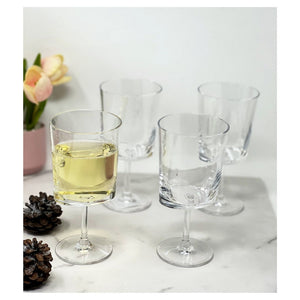 English Elm Oval Halo Acrylic Wine Glass Set Of 4, Unbreakable 12Oz Bpa-Free Glasses For Every Occasion B095120345-GIGA