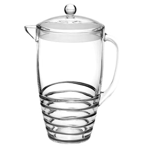 English Elm 2.5 Quarts Water Pitcher with Lid - Unbreakable Diamond-Cut Acrylic, BPA-Free, Crystal Clear 2.5qt B095120313