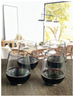 English Elm Oval Halo Tritan Hi-Ball Glasses Set Of 4 - 20Oz Shatter-Resistant Tumblers, Bpa-Free Drinkware B095120358-GIGA