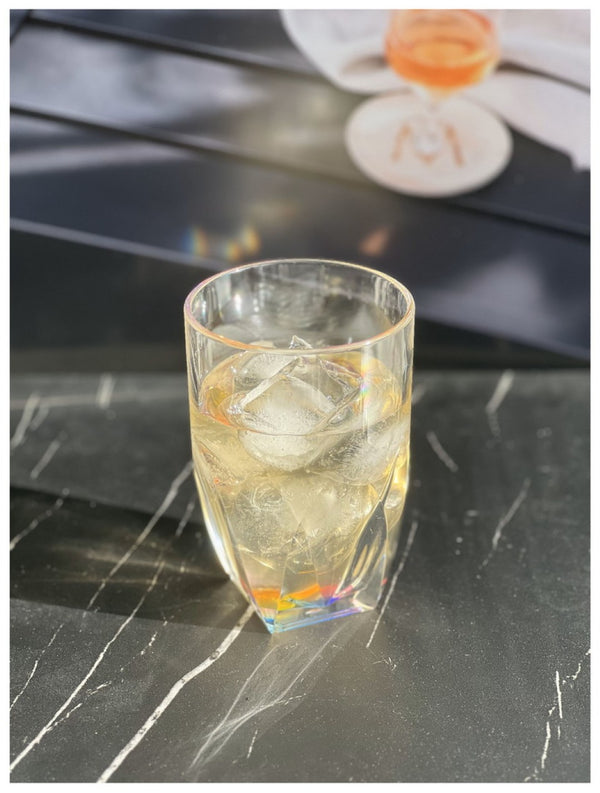 English Elm Rainbow Diamond Acrylic Drinking Glasses Set Of 4 - Durable 17Oz Hi-Ball Tumblers For Every Occasion B095120331-GIGA