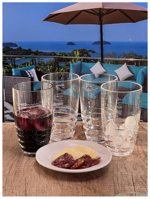 English Elm Swirl Acrylic Tumblers Set Of 4, 20Oz Shatterproof Drinkware, Stylish Bpa-Free Cocktail Glasses B095120393-GIGA