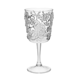 English Elm Paisley Unbreakable Acrylic Wine Glass Set Of 4 - 13Oz, Bpa-Free, Elegant For Indoor & Outdoor Use B095120387-GIGA