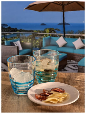 English Elm Swirl Acrylic Drinking Glass Set Of 4 - 15Oz Shatter-Resistant Cocktail & Water Tumblers, Bpa-Free B095120390-GIGA