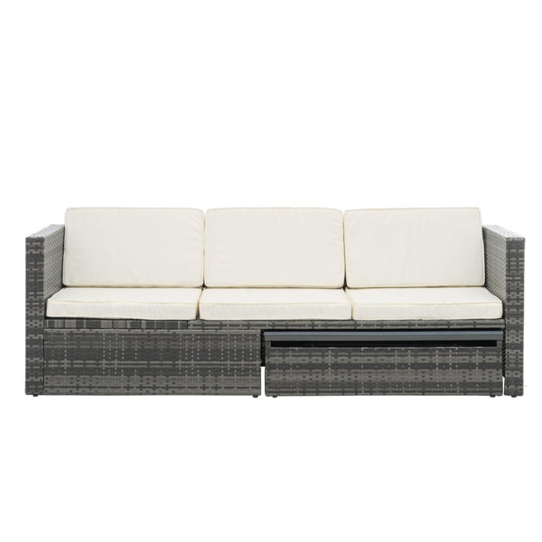 English Elm Patio 5-Piece Pe Wicker Furniture Set With Lift-Top Coffee Table For Ultimate Outdoor Comfort & Style W1703S00004-GIGA