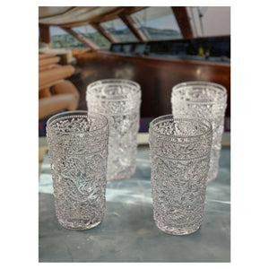 English Elm Paisley Acrylic Hi-Ball Glass Set Of 4 | Durable, Bpa-Free Drinkware For Effortless Entertaining! B095120384-GIGA