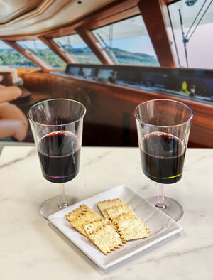 English Elm Oval Halo Acrylic Wine Glass Set Of 4 - Unbreakable, Bpa-Free 12Oz Stemmed Glasses For Every Occasion B095120344-GIGA