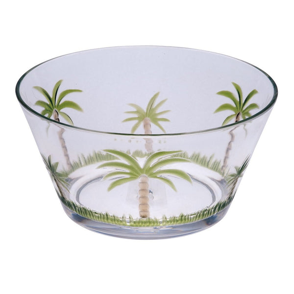 English Elm Palm Tree Acrylic Serving Bowls - Unbreakable, Stylish, Bpa-Free For Snacks, Salads, And Soups! B095120327-GIGA