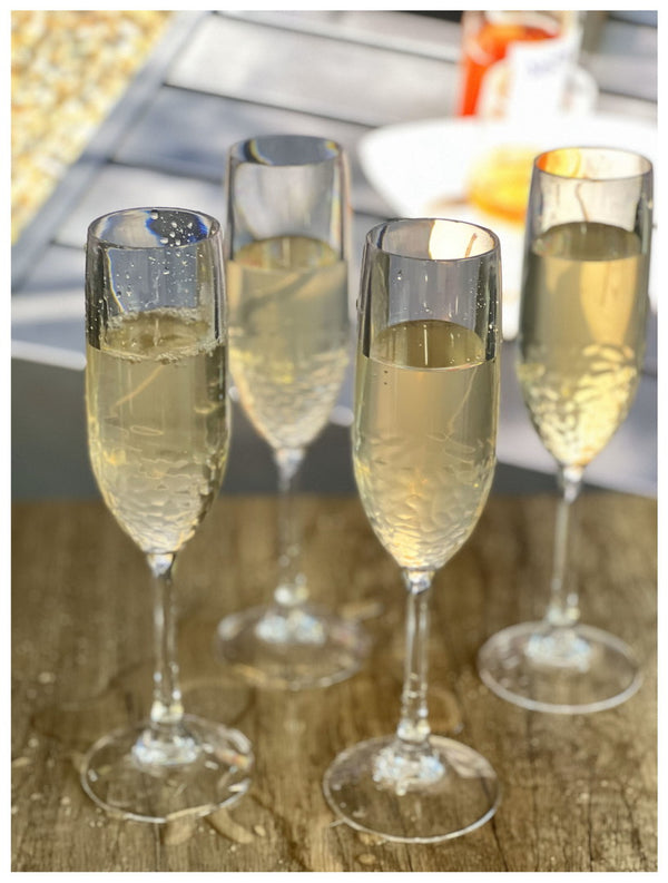 English Elm Tritan Clear Unbreakable Champagne Flutes Set of 4 (6oz) – BPA-Free, Dishwasher-Safe Wedding Glasses B095120370