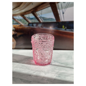 English Elm Paisley 13oz Acrylic Drinking Glasses Set of 4 - Shatterproof, BPA-Free Pink Tumblers, Dishwasher Safe B095120383