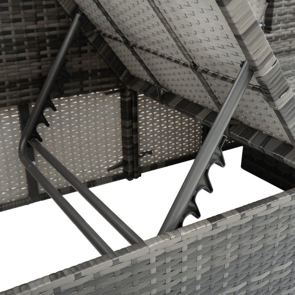 English Elm Patio 5-Piece Outdoor Furniture Set With Pe Wicker, Lift-Top Coffee Table & Lounger Sofa For Relaxing W1703S00016-GIGA