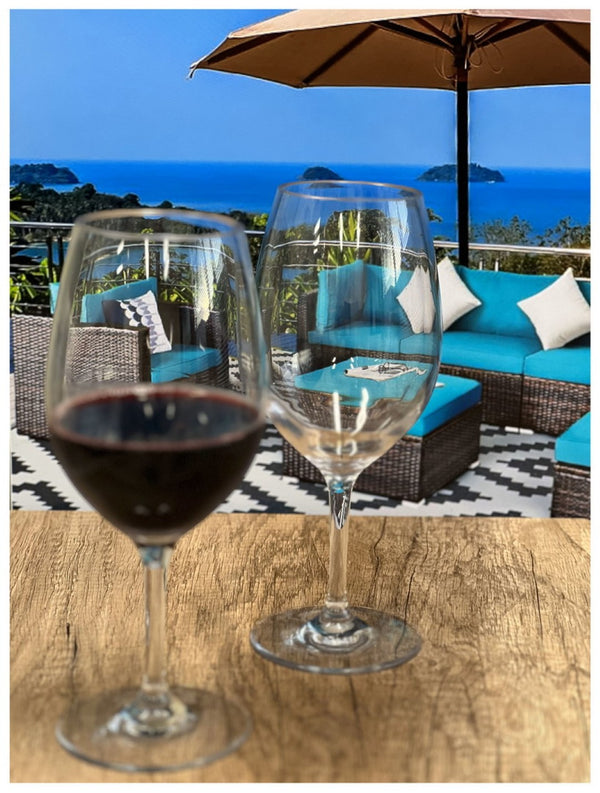 English Elm Plastic Wine Glasses Set Of 4, 20Oz Unbreakable Tritan Stemmed Glasses For Indoor & Outdoor Use B095120355-GIGA