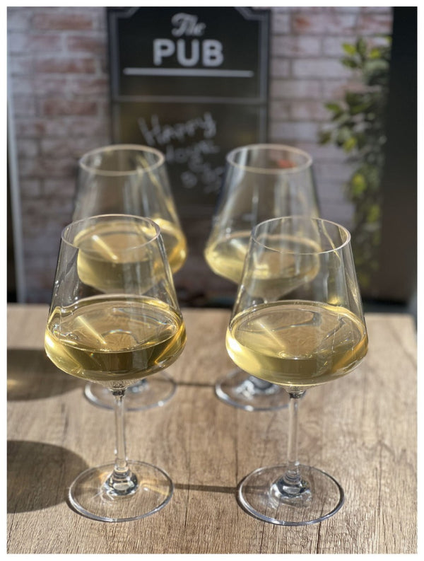 English Elm Plastic Wine Glasses Set Of 4 - Unbreakable 15Oz Tritan Stemware For Indoor & Outdoor Entertaining B095120359-GIGA