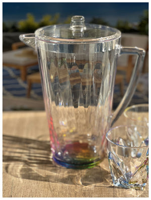 English Elm 2.5 Quart Crystal-Clear Diamond-Cut Pitcher with Lid — Unbreakable BPA-Free Acrylic, 2.5QT Capacity B095120334