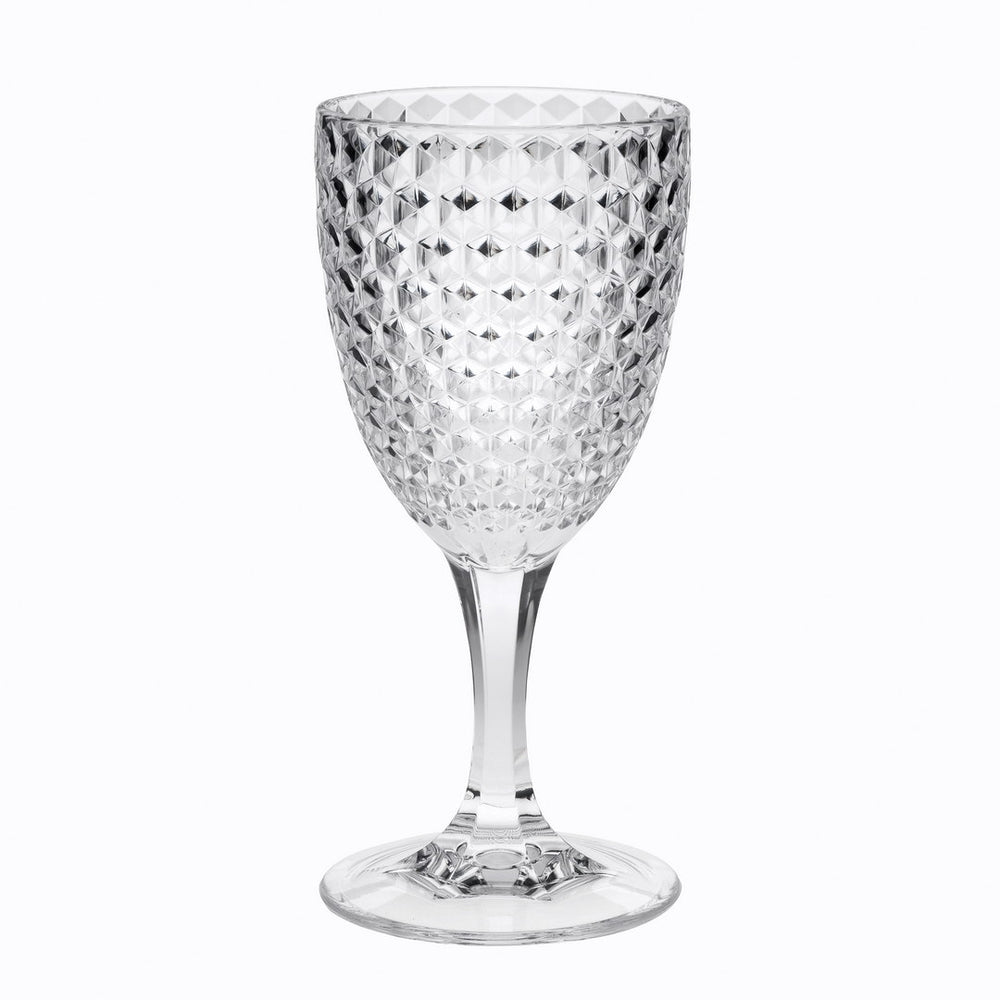 English Elm Diamond Cut Acrylic Wine Glasses Set Of 4 - Unbreakable, Bpa-Free, Elegant 12Oz Stemmed Glasses B095120378