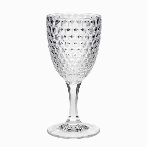 English Elm Diamond Cut Acrylic Wine Glasses Set Of 4 - Unbreakable, Bpa-Free, Elegant 12Oz Stemmed Glasses B095120378