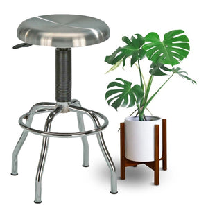 English Elm Stainless Steel Swivel Work Stool Adjustable Height for Kitchen Bar or Garage B091119911