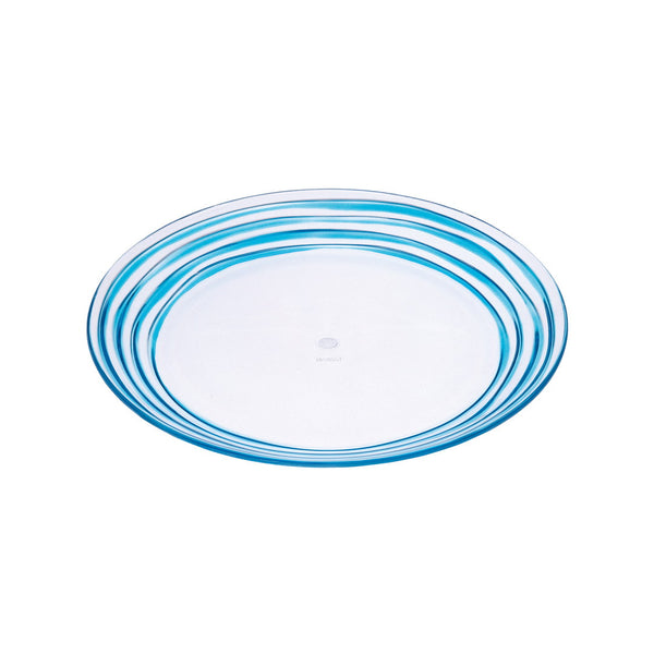 English Elm Designer Swirl 9" Plastic Dessert Plates Set Of 4 - Elegant Blue Acrylic Plates For All Occasions B095120396