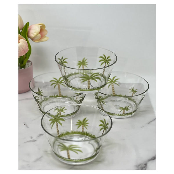 English Elm Palm Tree Acrylic Serving Bowls - Unbreakable, Stylish, Bpa-Free For Snacks, Salads, And Soups! B095120327-GIGA