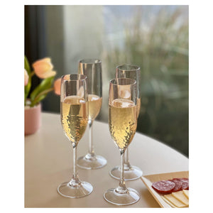 English Elm Tritan Clear Unbreakable Champagne Flutes Set of 4 (6oz) – BPA-Free, Dishwasher-Safe Wedding Glasses B095120370