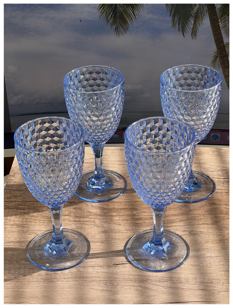 English Elm Diamond Cut Acrylic Wine Glasses Set Of 4 – Unbreakable, Bpa-Free, Elegant For Any Occasion! B095120379