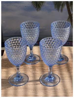 English Elm Diamond Cut Acrylic Wine Glasses Set Of 4 – Unbreakable, Bpa-Free, Elegant For Any Occasion! B095120379