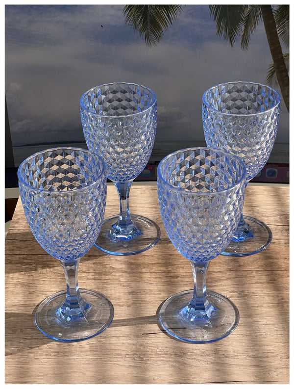 English Elm Diamond Cut Acrylic Wine Glasses Set Of 4 – Unbreakable, Bpa-Free, Elegant For Any Occasion! B095120379