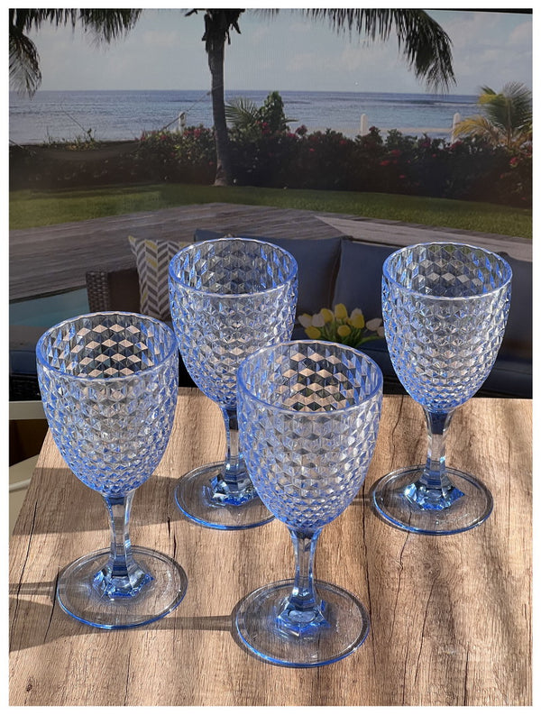 English Elm Diamond Cut Acrylic Wine Glasses Set Of 4 – Unbreakable, Bpa-Free, Elegant For Any Occasion! B095120379