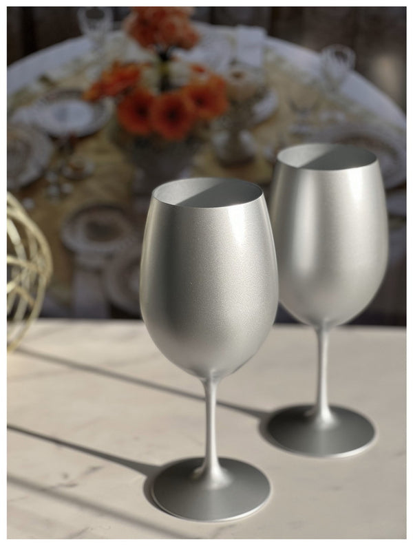English Elm Metallic Silver Wine Glasses Set Of 4 (20Oz) – Unbreakable Bpa-Free Acrylic For Stylish Entertaining B095120322