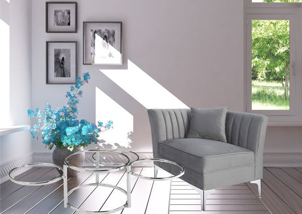 English Elm Modern Nesting Glass Coffee Table Set with Chrome Frame for Living Room Entertaining B091119900