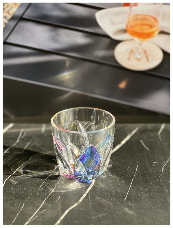 English Elm Rainbow Diamond Acrylic Drinking Glasses Set Of 4 - Shatter-Resistant, Bpa-Free, Stylish Drinkware B095120332-GIGA