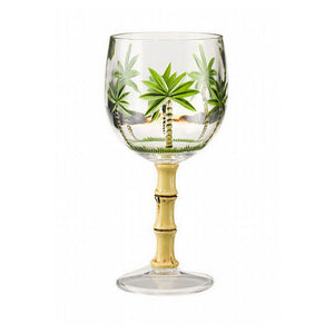 English Elm Palm Tree Acrylic Wine Glasses Set Of 4, Unbreakable 16Oz Bpa-Free For Poolside & Outdoor Fun B095120329-GIGA