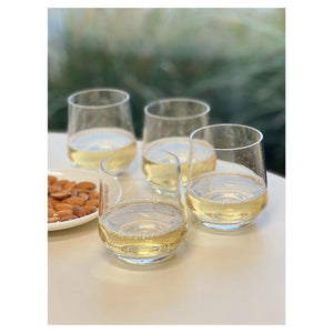 English Elm Plastic Wine Glasses Set Of 4 - 12Oz Unbreakable Tritan Stemware For Elegant Outdoor Celebrations B095120364-GIGA