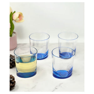English Elm Oval Halo Acrylic Drinking Glass Set Of 4, Bpa-Free 12Oz Tumblers For Stylish Indoor & Outdoor Use B095120335-GIGA