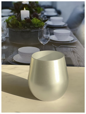 English Elm Metallic Silver Acrylic Wine Glasses Set Of 4 (18Oz) - Unbreakable, Bpa-Free, Elegant & Durable B095120324