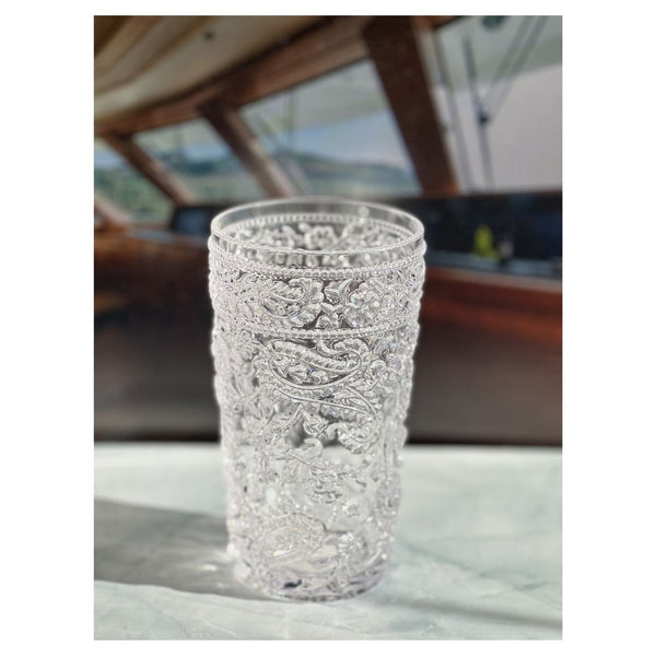English Elm Paisley Acrylic Hi-Ball Glass Set Of 4 | Durable, Bpa-Free Drinkware For Effortless Entertaining! B095120384-GIGA