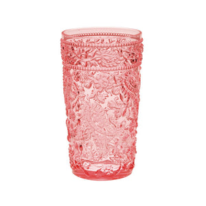 English Elm Paisley 17oz Acrylic Hi Ball Glasses Set of 4 - Shatterproof, BPA-Free Pink Drinkware, Dishwasher Safe B095120386