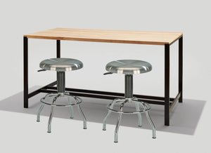 English Elm Stainless Steel Swivel Work Stool Adjustable Height for Kitchen Bar or Garage B091119911