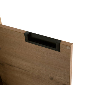 English Elm 36 Inch Floating Bathroom Vanity with Gel Basin, Soft-Close Doors & Drawers, Water-Resistant Ply Finish W99990145