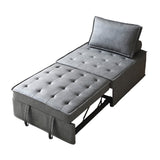 Christopher Knight Home® - Noble House - Multipurpose Faux Leather Ottoman Lazy Chair Pulling Out Sofa Bed (Dark Grey)