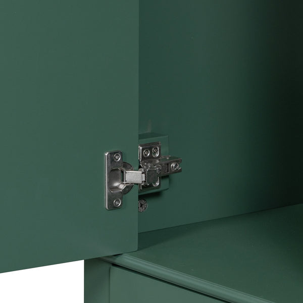 English Elm 30" Modern Bathroom Vanity with Solid Wood Frame, Ceramic Sink, Gold Handles & Soft-Close Storage Green WF321698AAF