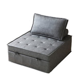 Christopher Knight Home® - Noble House - Multipurpose Faux Leather Ottoman Lazy Chair Pulling Out Sofa Bed (Dark Grey)