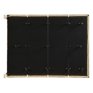 English Elm Queen Upholstered Platform Bed with Motion Sensor Light, Floating Velvet Headboard, Solid Frame Design Beige WF305618AAA