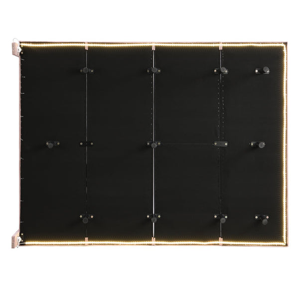 English Elm Queen Upholstered Platform Bed with Motion Sensor Light, Floating Velvet Headboard, Solid Frame Design Pink WF305618AAH