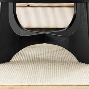 English Elm 36" Round Coffee Table Brushed Black Wood Grain Top with Cross-Design Legs, Height Adjustable Feet, Modern Living Room Accent (36") W1801110322